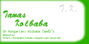 tamas kolbaba business card